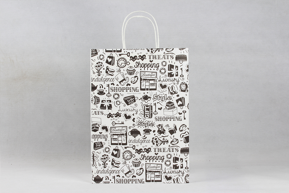 時尚黑色購物牛皮紙袋 時尚黑色購物牛皮紙袋