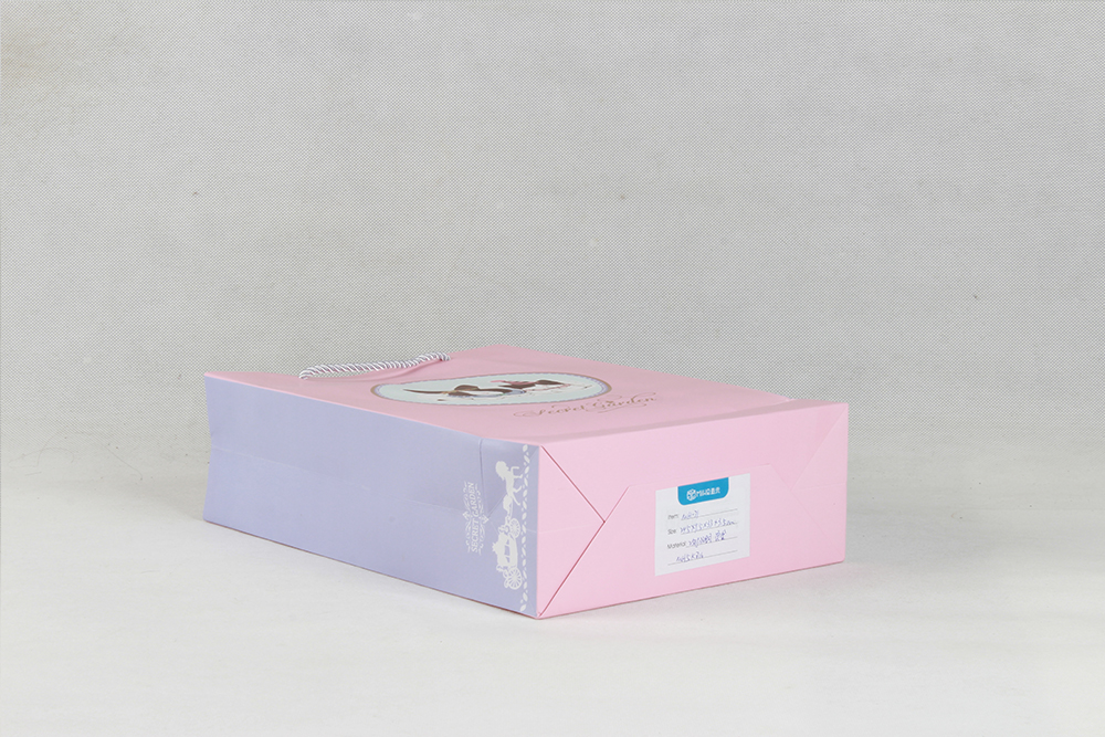 粉色卡通禮品白卡紙袋 粉色卡通禮品白卡紙袋