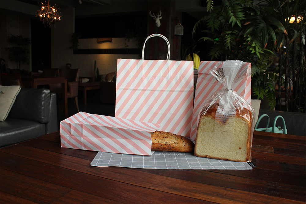 時尚粉紅條紋牛皮食品袋 時尚粉紅條紋牛皮食品袋