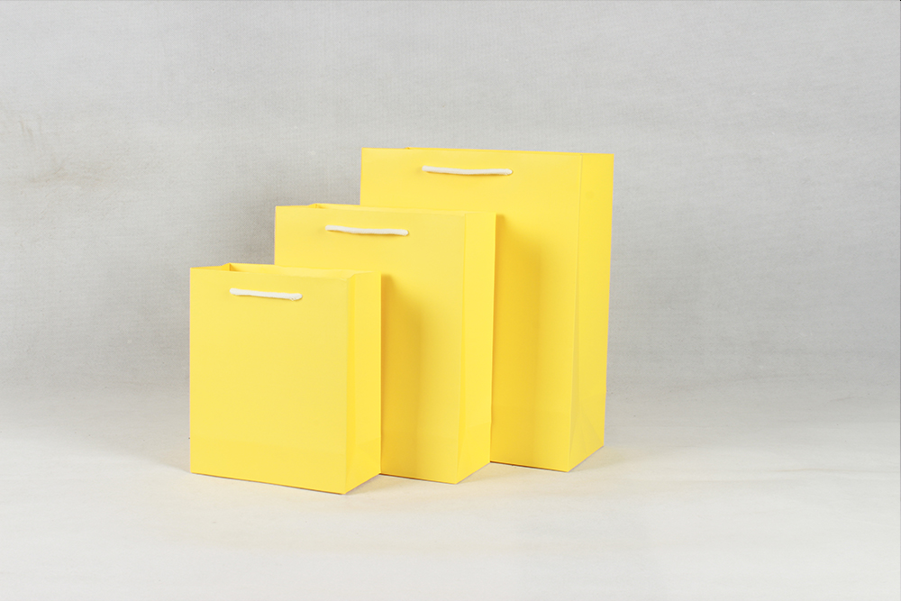 時尚黃色白卡禮品紙袋 時尚黃色白卡禮品紙袋